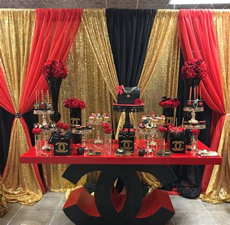 red gold and black birthday decorations